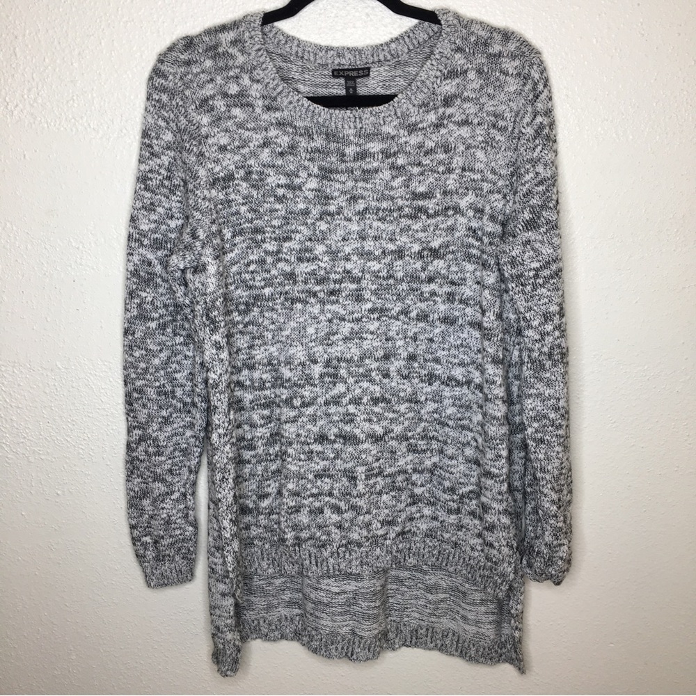 NEW Express Marled High Low Side Slit Sweater M